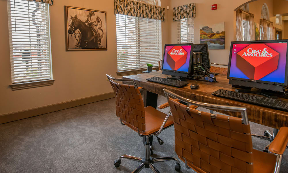 Computer room with printer access at Tuscany Place in Lubbock, Texas