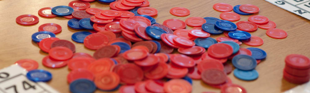 Bingo chips at Montello Care Center in Montello, Wisconsin