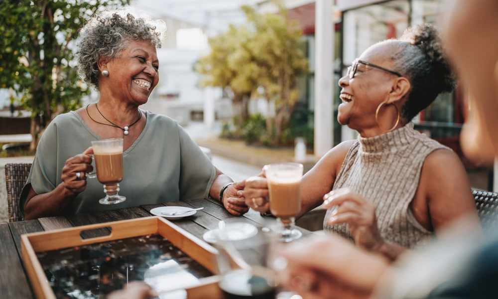Residents at coffee shop near Sierra Meadows in Humble, Texas