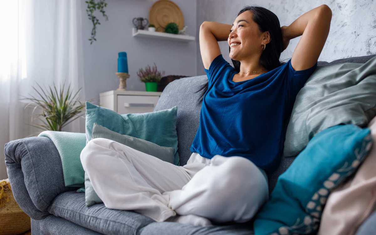 Resident relaxing at Clipper Cove Apartments in Boynton Beach, Florida