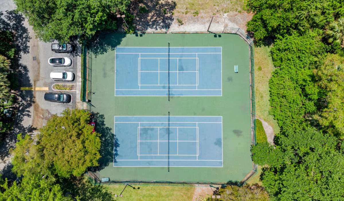 Community tennis court at San Marco in Boca Raton, Florida