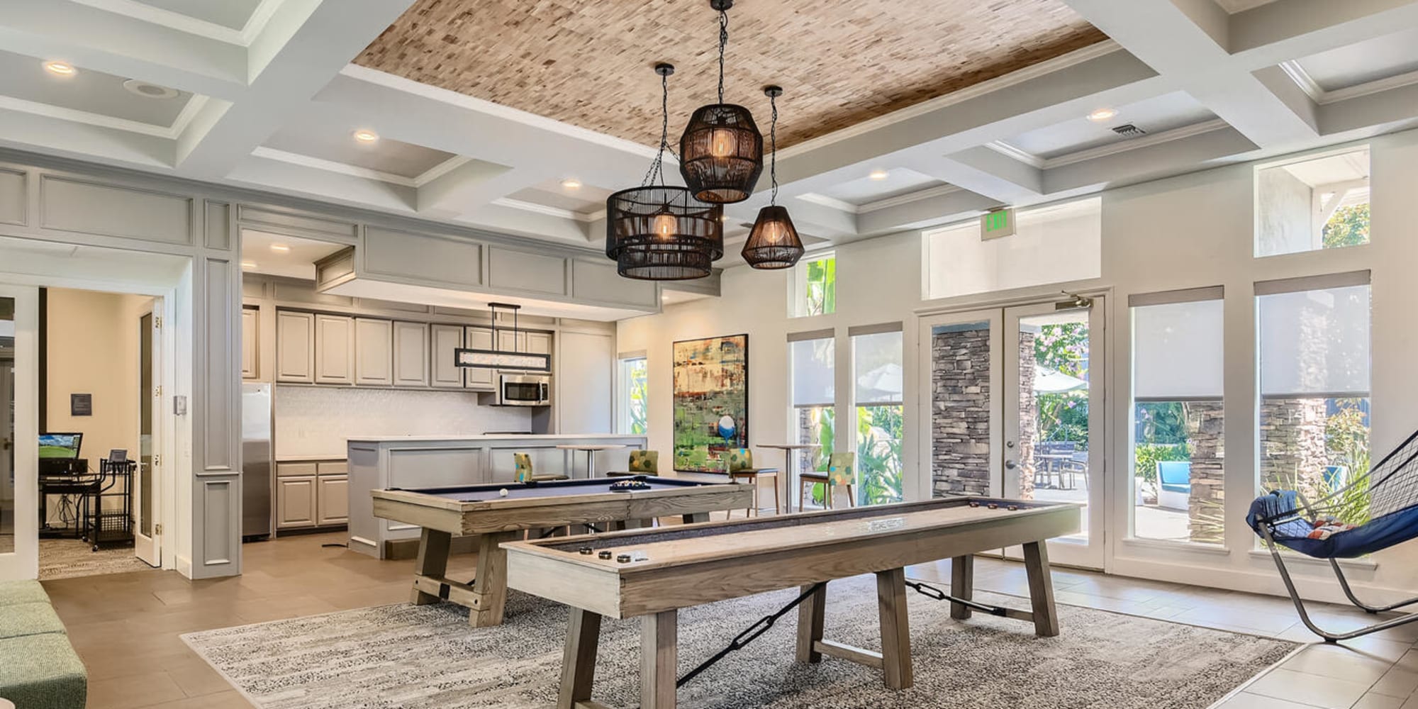 Clubhouse with Billiards, shuffleboard, kitchen, and more