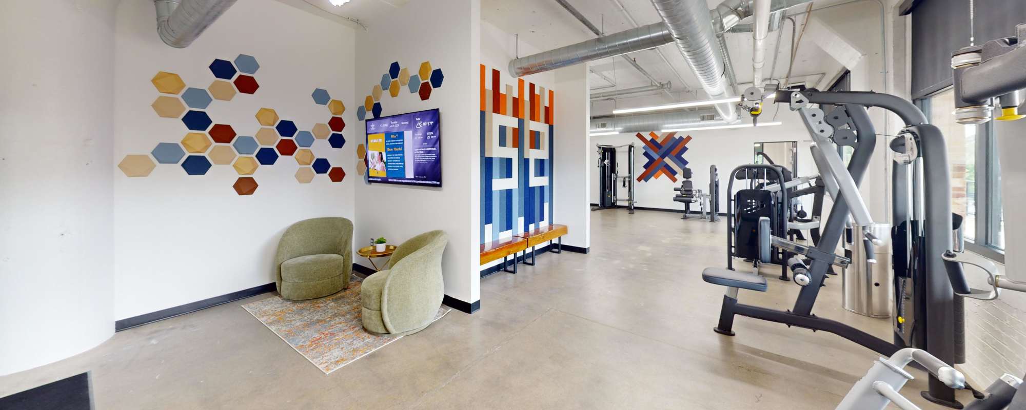 Residential Fitness Center at Factory 52 Apartments in Norwood, OH