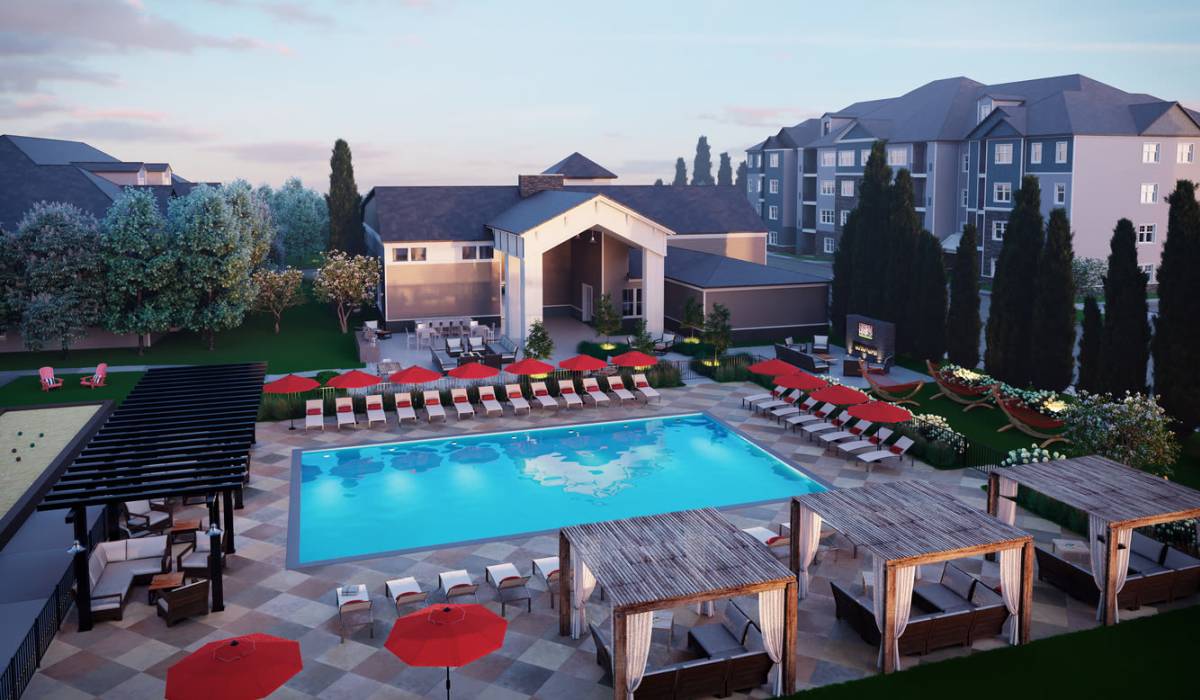 community area at Ten Trumbull in Trumbull, Connecticut 