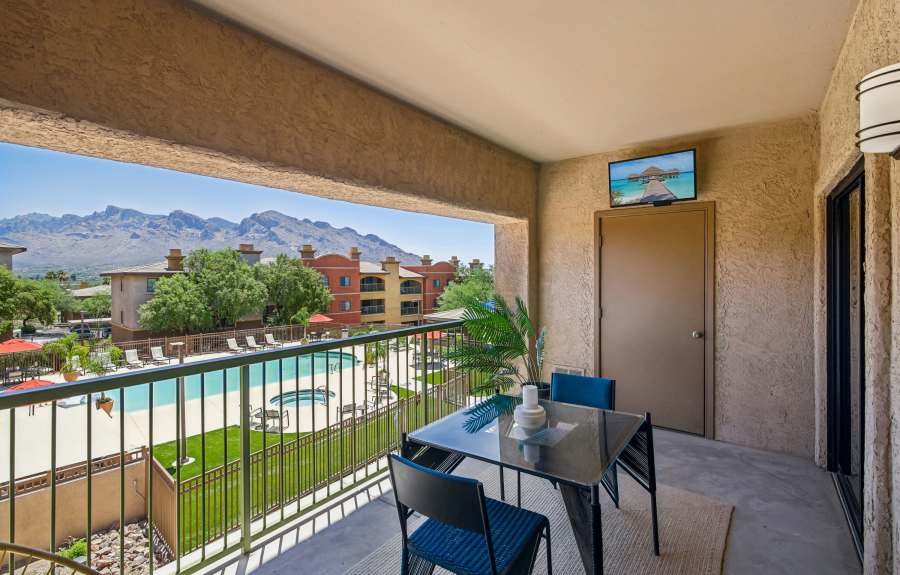 Apartment Balcony View at Oro Vista Apartments in Oro Valley, Arizona