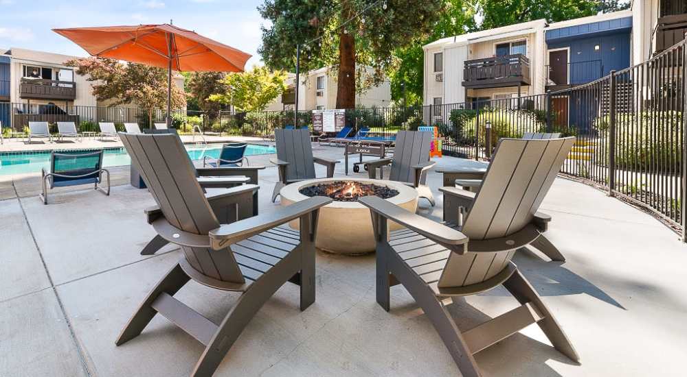 Community firepit at Vista in San Jose, California