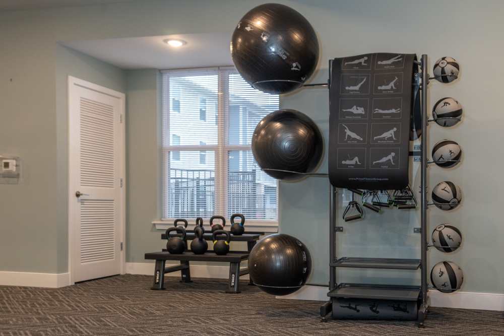 Spacious fitness center at Attain at Chic’s Beach, Virginia Beach, Virginia