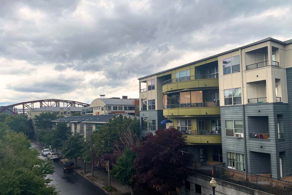 Exterior shot of the apartment at The Yards At Union Station in Portland, Oregon