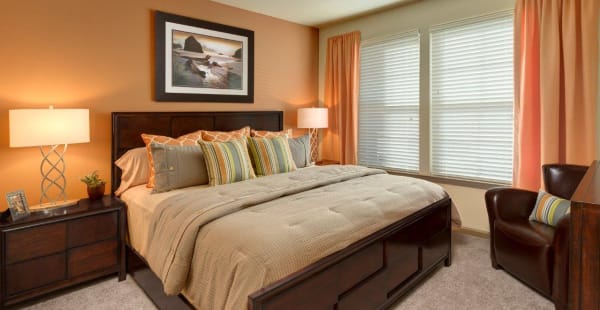 Spacious main bedroom at The Addison at South Tryon in Charlotte, North Carolina