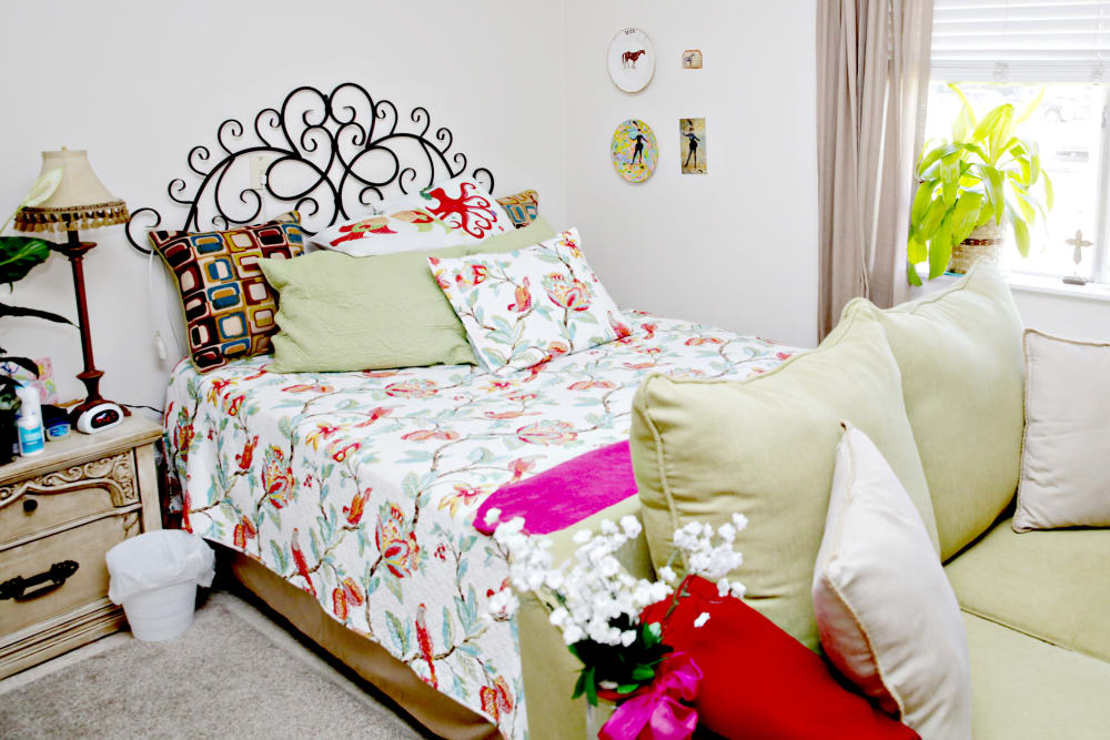 A resident bedroom at Providence Assisted Living.