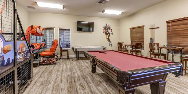 pool table game room at Two Mile in Twentynine Palms, California