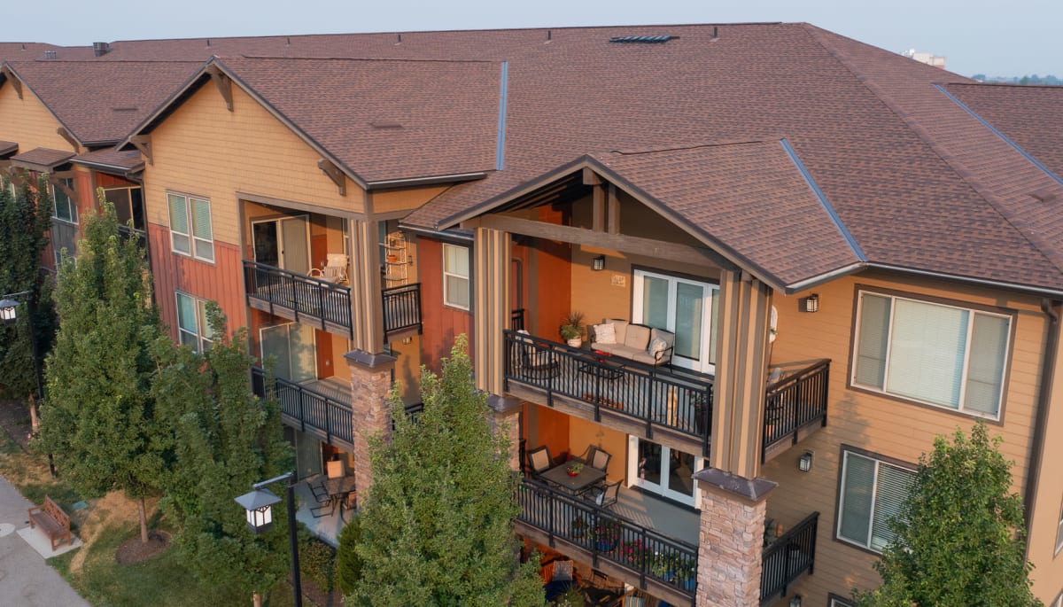 Balcony at Touchmark at Meadow Lake Village in Meridian, Idaho