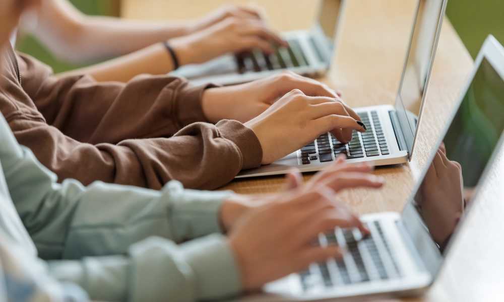 Residents working at The Den in Columbia, Missouri