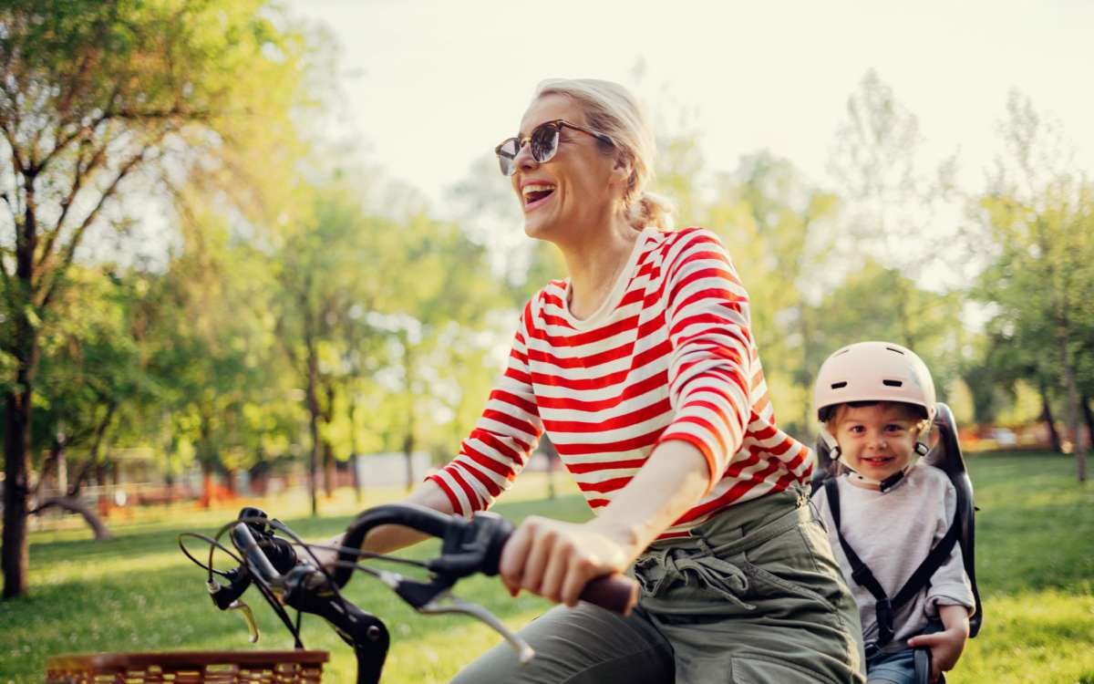 Residents cycling at a park near Maxwell House in Augusta, Georgia