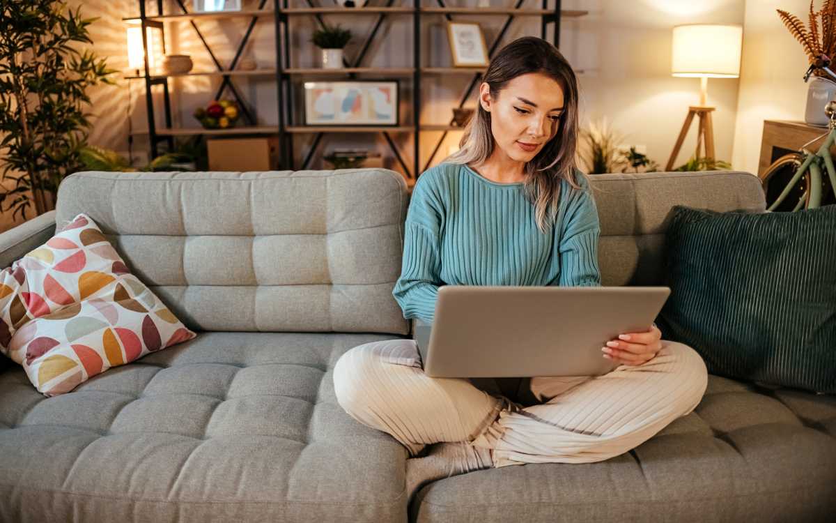 Resident working from home at El Cid Apartments in West Palm Beach, Florida