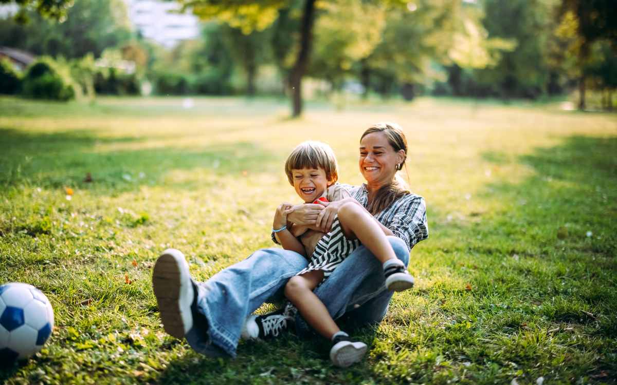 Residents playing out at the park near Cross Creek in Laurel, Maryland