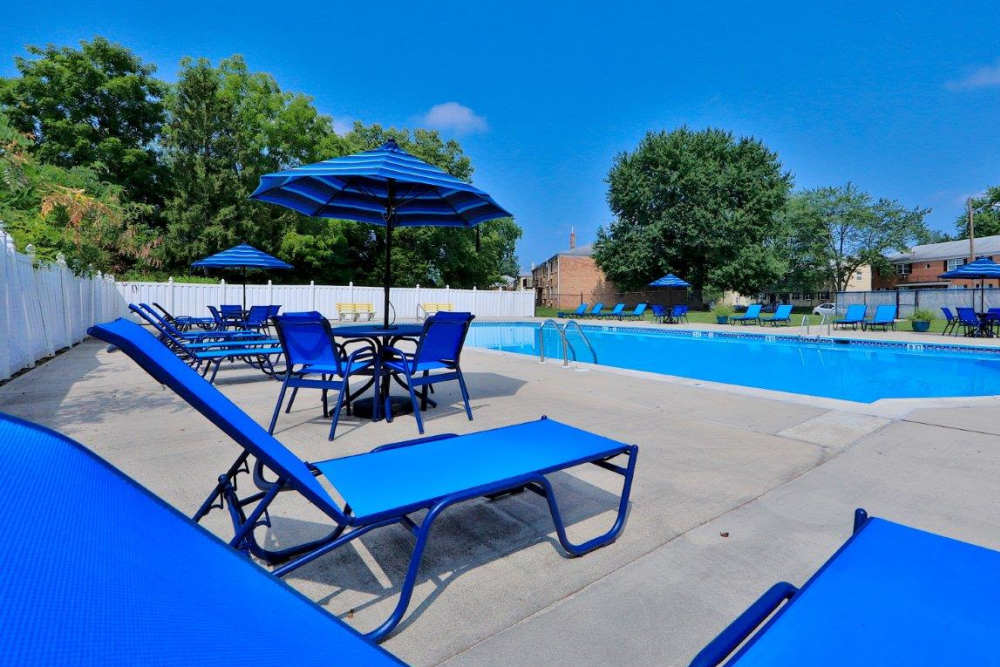 Sparkling swimming pool at Quakertown West Apartment Homes in Quakertown, Pennsylvania