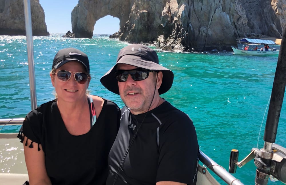 Kristal from Touchmark at Fairway Village in Vancouver, Washington with family in Cabo San Lucas