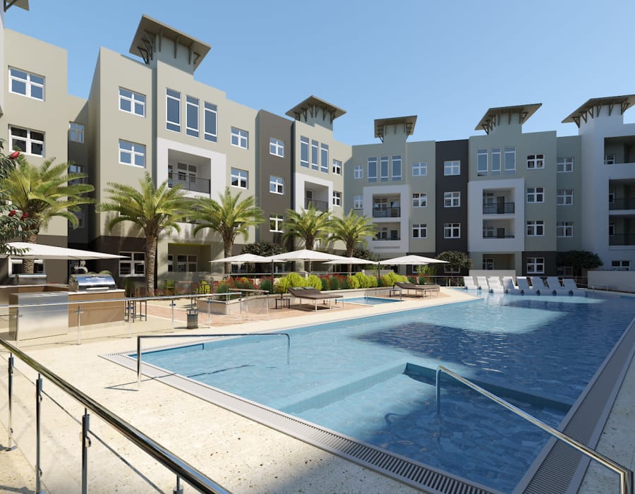 Resident swimming pool at The District at Scottsdale in Scottsdale, Arizona