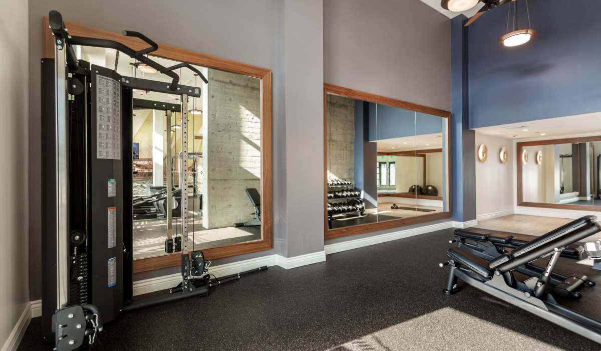 A view of the fitness center at Prado West in Dana Point, California