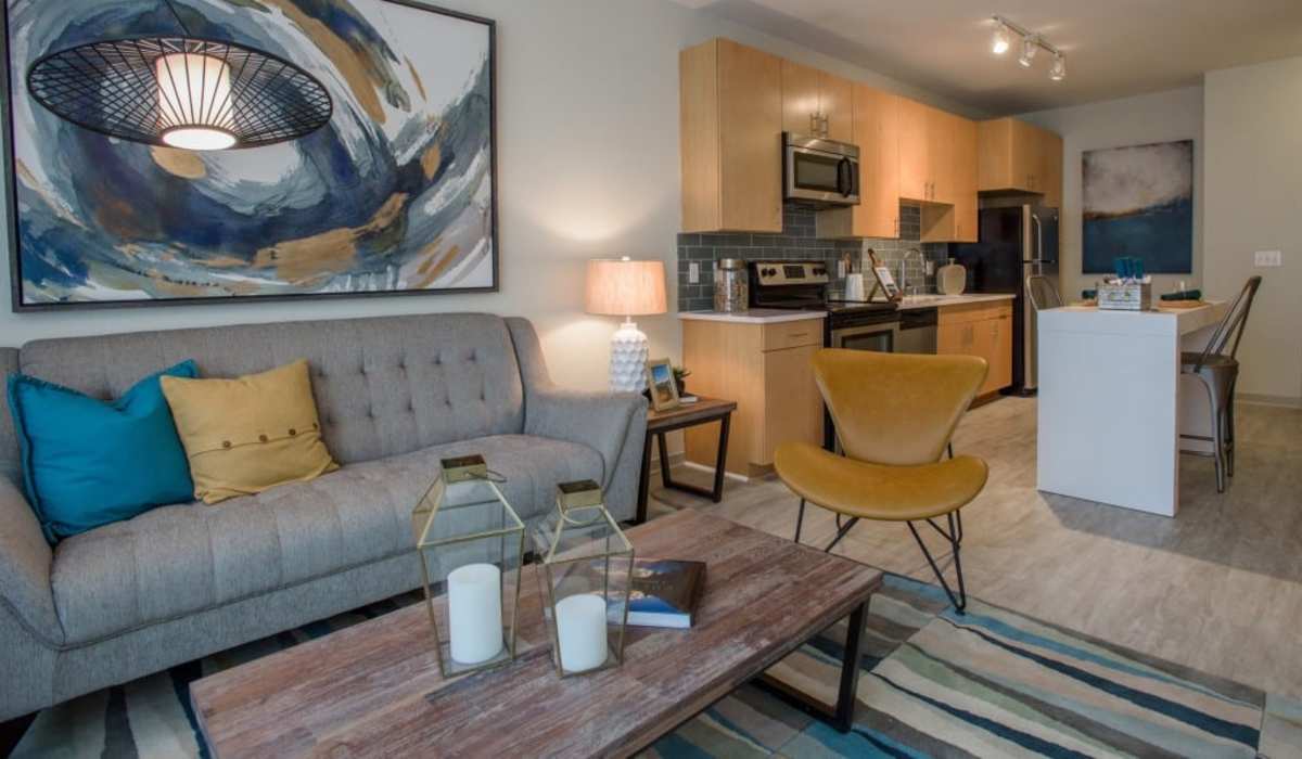 Living room at The Cameron in Portland, Oregon