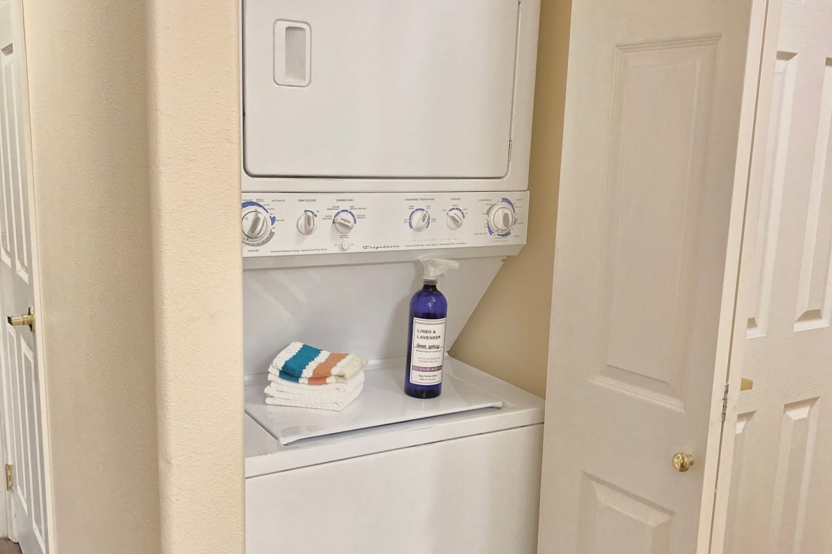 Washer and dryer in an apartment at Deer Creek in Spokane, Washington