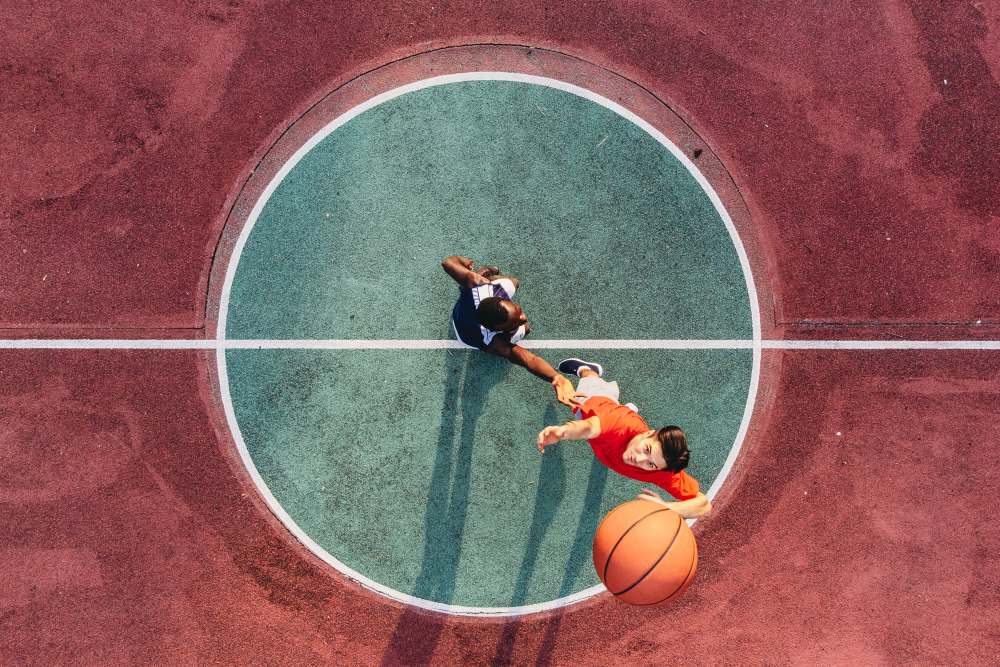 Basketball court at Sunrise Fountains in Anaheim,California