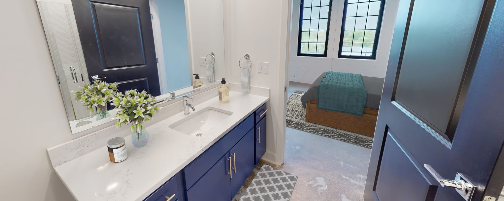 Bathroom at Factory 52 Apartments | Luxury Apartments in Norwood, Ohio