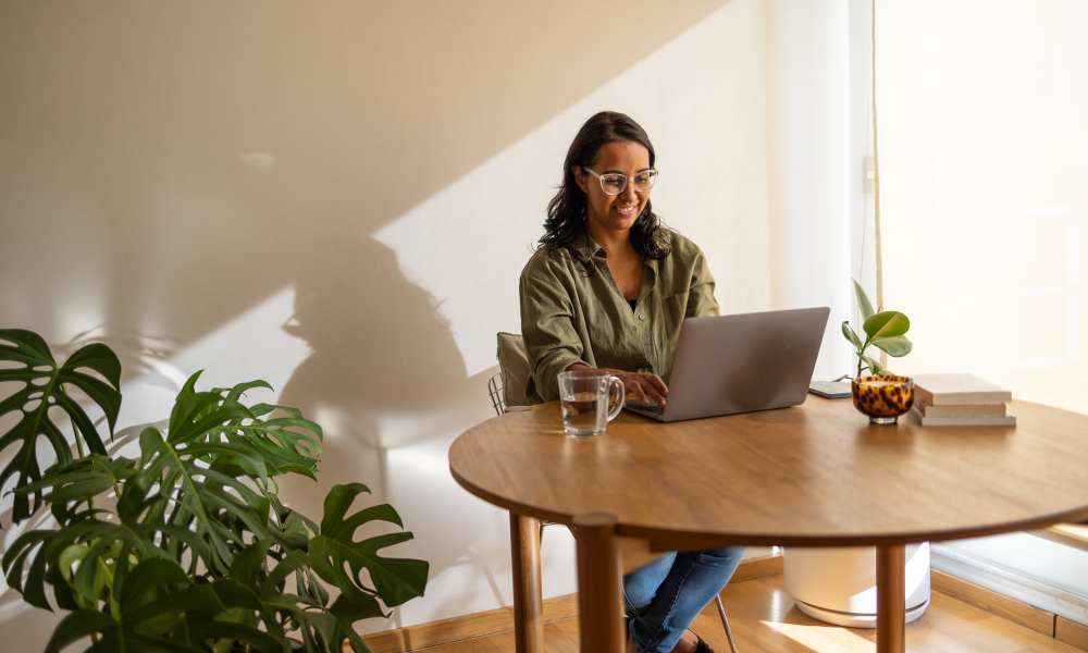 Resident checking rental requirements at Crestwood Manor in Frederick, Maryland