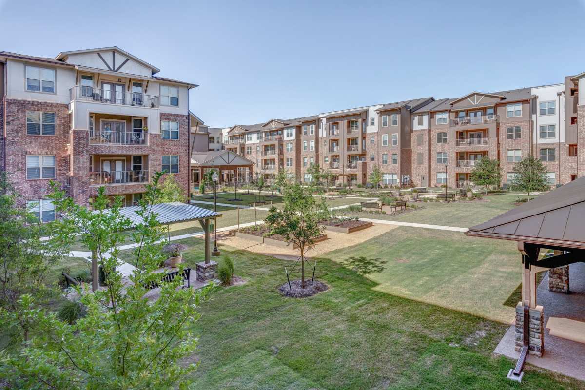 Courtyard at Watercrest at Katy in Katy, Texas.