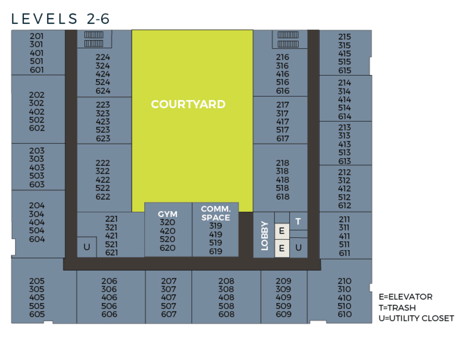 Community site map for Tower 737 Condominium Rentals in San Francisco, California