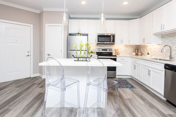 Beautiful kitchen with breakfast bar at Greyson on 27 in Nicholasville, Kentucky