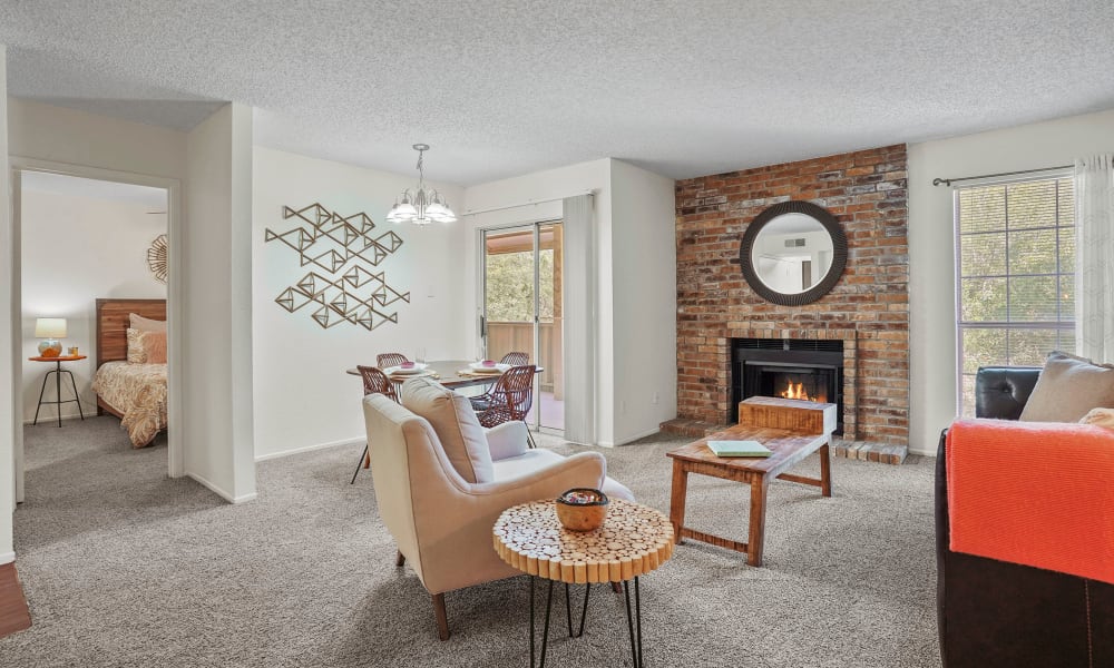 Living room at The Chimneys Apartments in El Paso, Texas