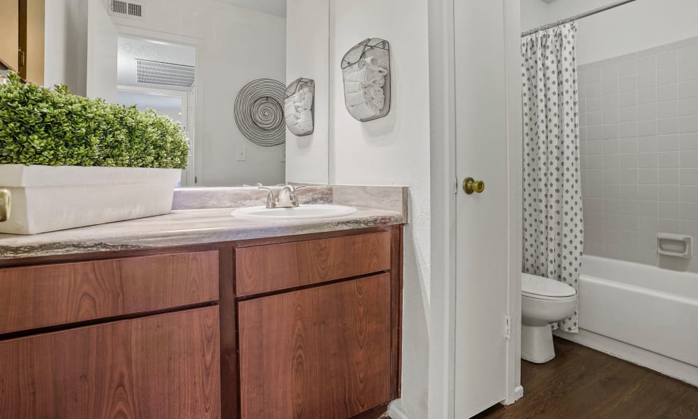 Bathroom at The Chimneys Apartments in El Paso, Texas