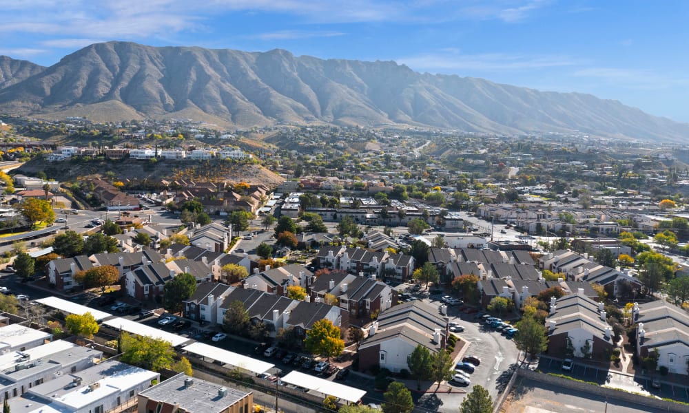 Aerial view at The Crest Apartments in El Paso, Texas