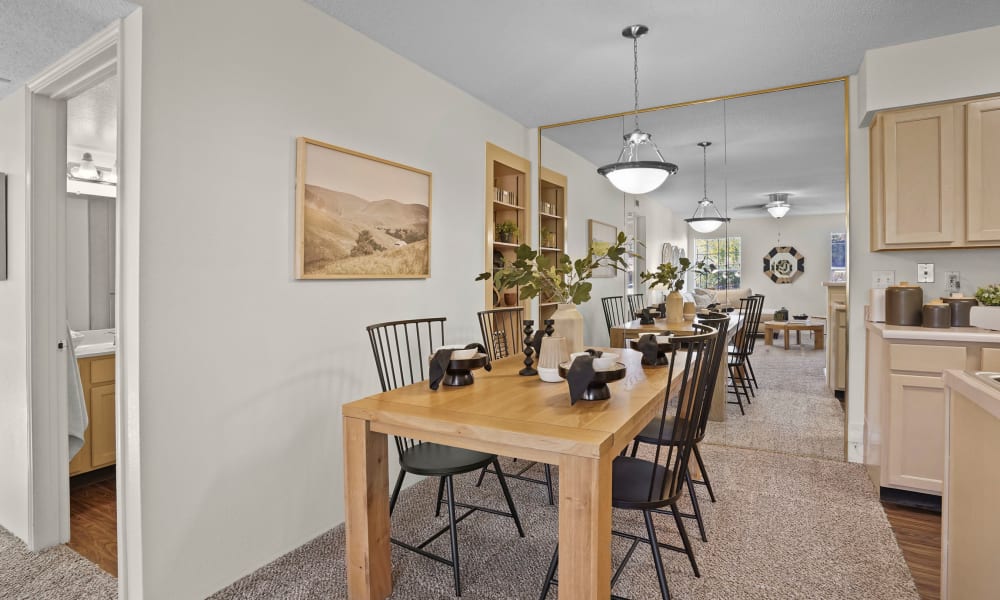 Dining area at The Crest Apartments in El Paso, Texas