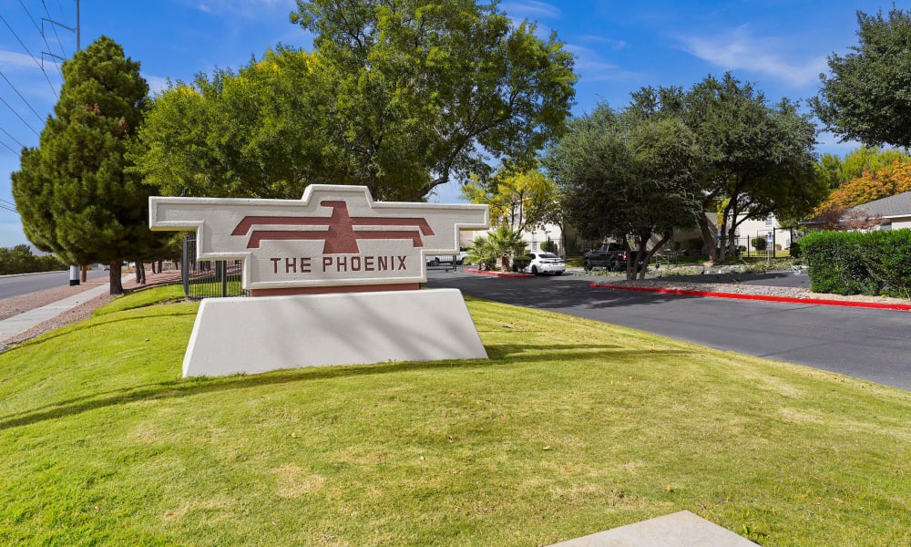 Sign at The Phoenix Apartments in El Paso, Texas