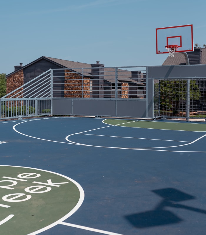 Basketball goal at Apple Creek Apartments in Stillwater, Oklahoma