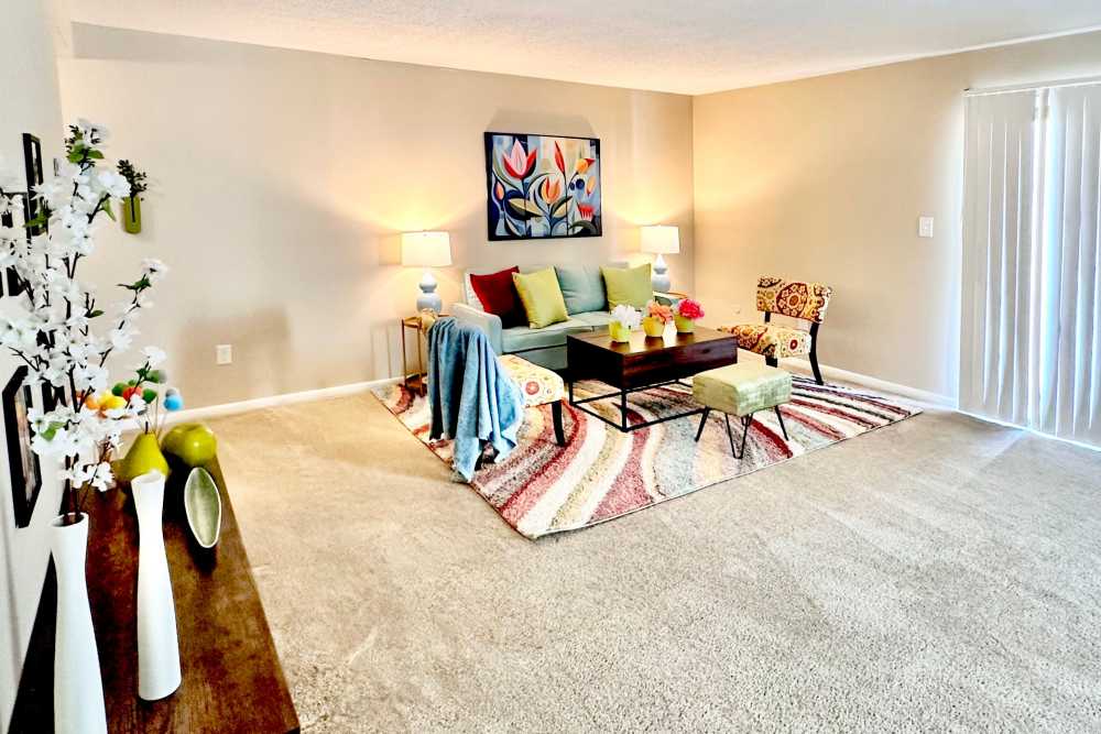 welcoming living area at South Lake Apartments in Virginia Beach, Virginia