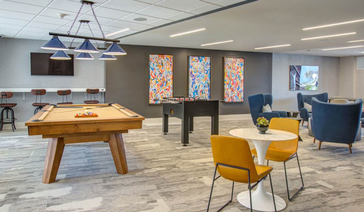 Game room at The Mark at Fishers District in Fishers, Indiana