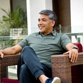 A man relaxing at a restaurant near Cypress Creek Parker Boulevard in Royse City, Texas