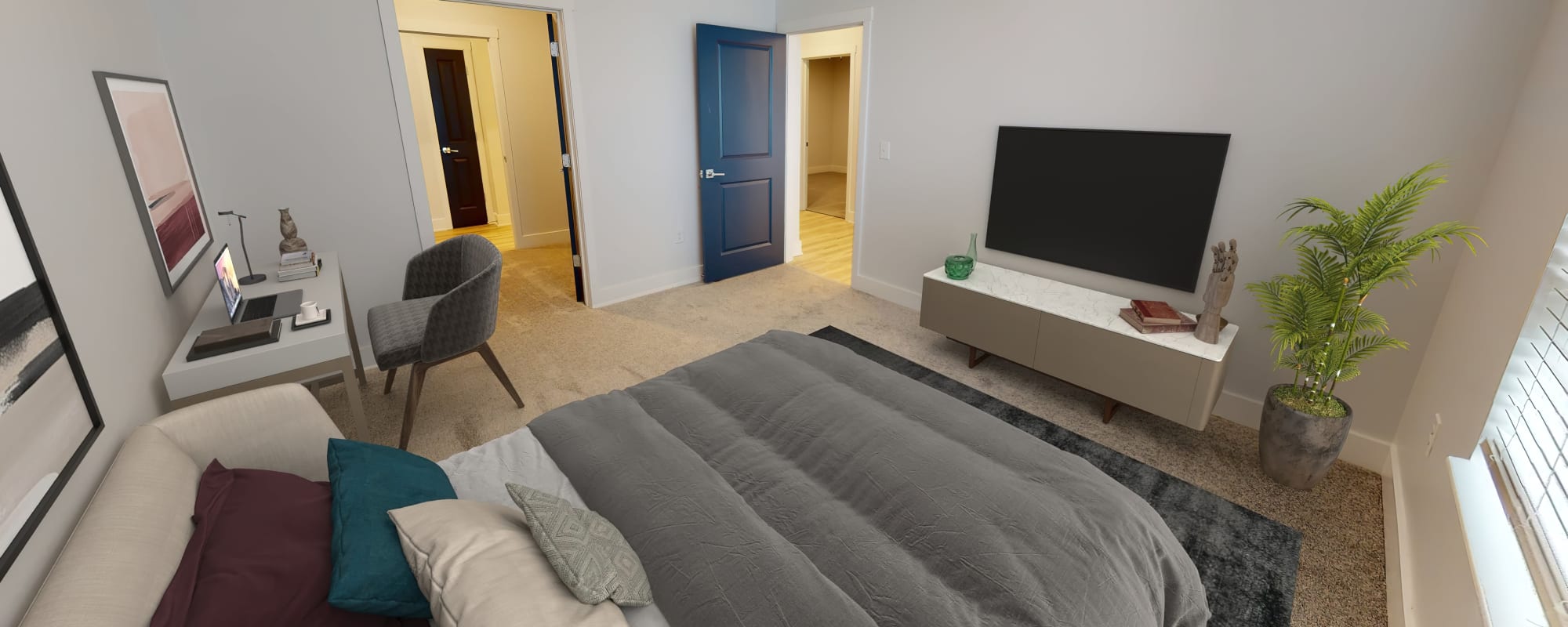 Bedroom at Factory 52 Apartments | Apartments in Norwood, OH