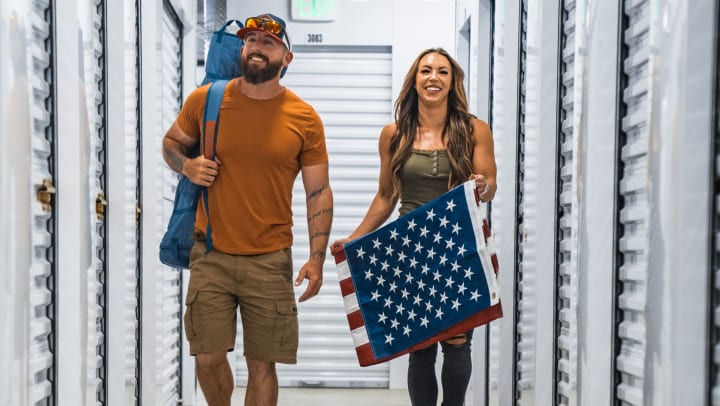 Two happy storage renters on during Labor Day Weekend