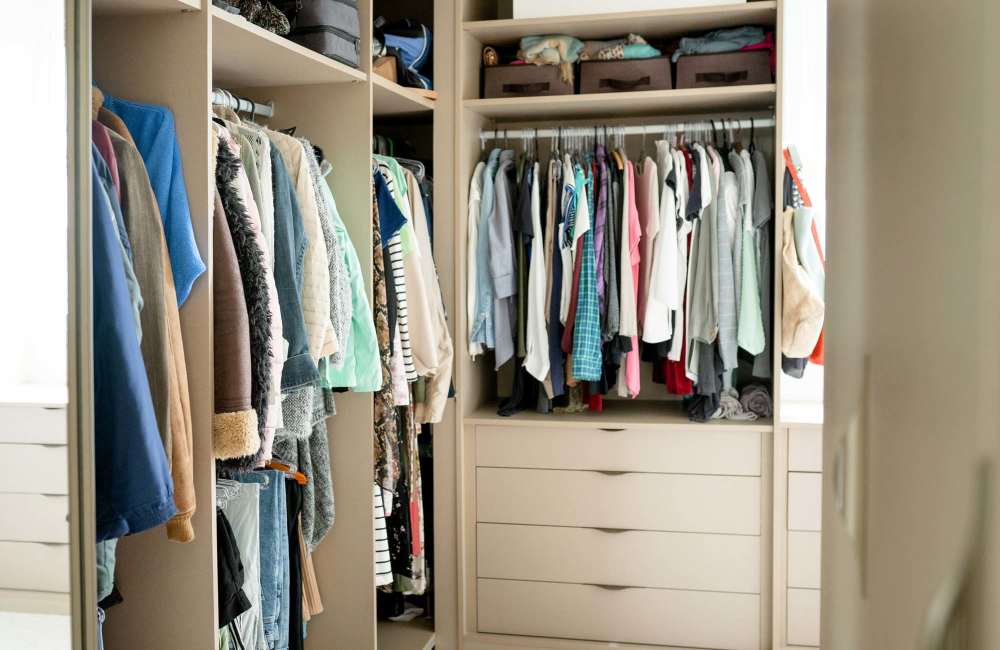 Apartment walk-in closet at Amber Oaks in Pearland, Texas