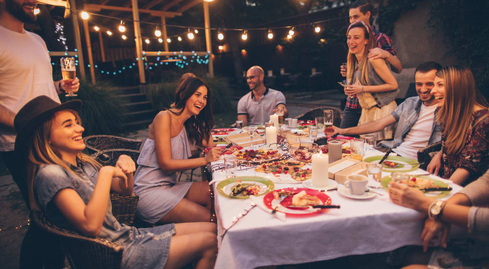 Residents dine at a country club near Waterside Apartments in Houston, Texas