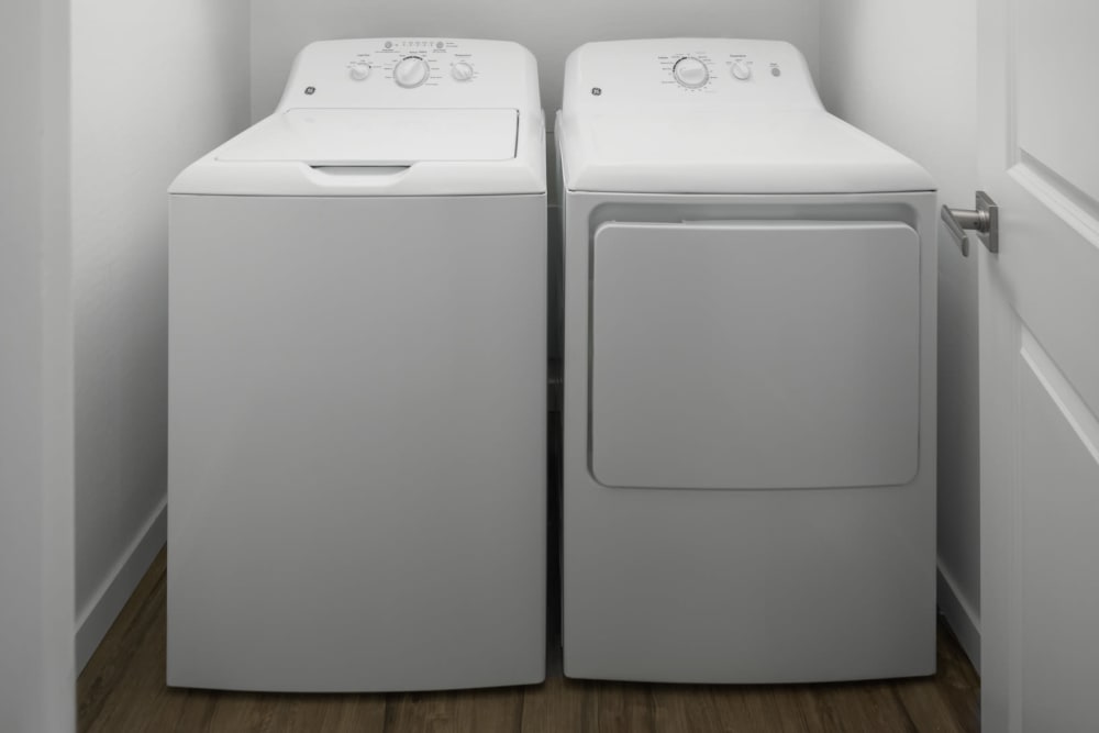 Full-size washer and dryer at Cyrene at Estrella in Goodyear, Arizona
