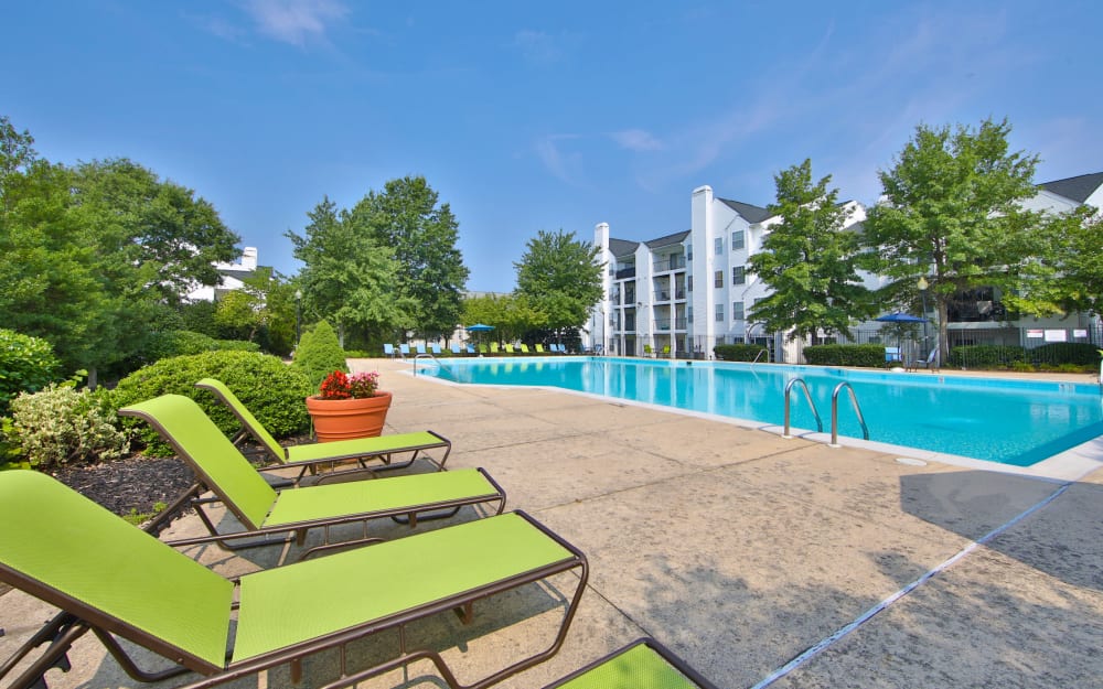 Sparkling swimming pool at The Apartments at Diamond Ridge in Baltimore, Maryland