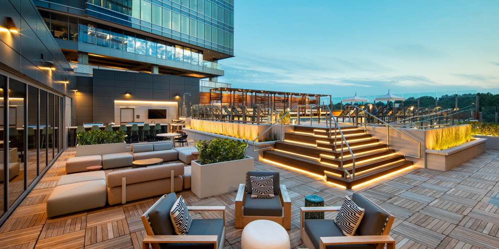 rooftop terrace at The Eastern in Raleigh, North Carolina