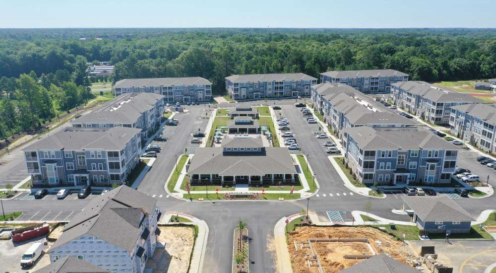 Street-level view of community near The Apartments At Kelton Station in Williamsburg, Virginia