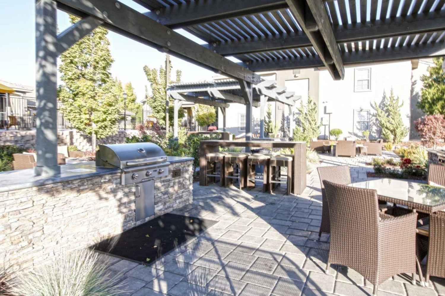 Outdoor lounge with fire pit at High Rock in Sparks, Nevada